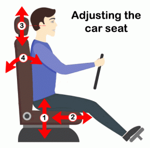 Adjust the car seat to enable you to reach all the controls