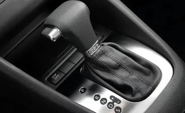 The plus and minus symbols indicate high and low gears on an automatic gear selector lever