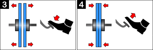 Clutch discs joining together and separating