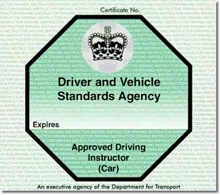 Front of driving instructor's (ADI) green licence